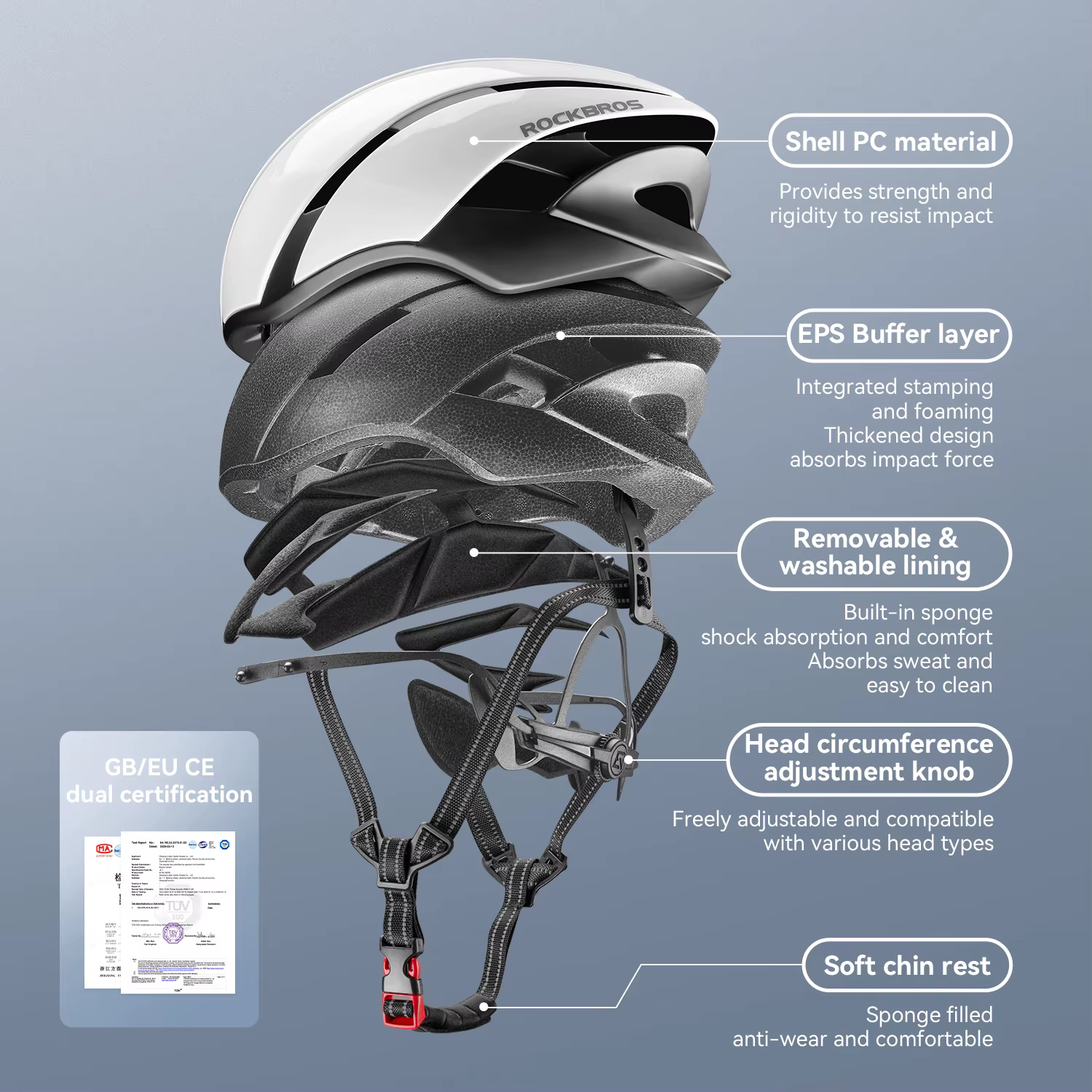ROCKBROS casque de vélo ultraléger entièrement moulé respirant Ventilation Aero casque de cyclisme h