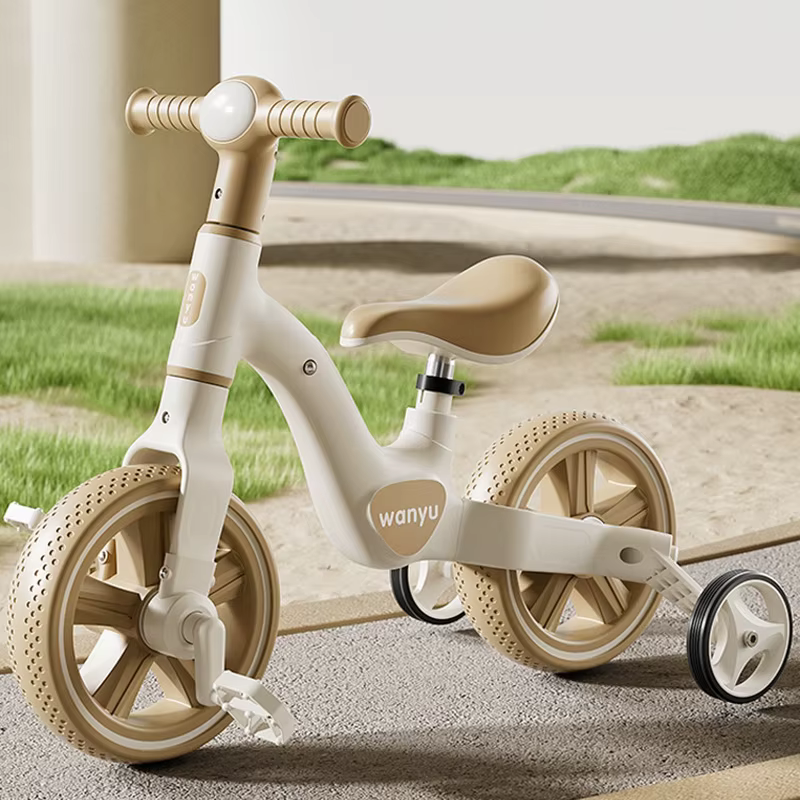 Mini vélo d'équilibre 2 en 1, avec roues d'entraînement, phare à pédale amovible, siège réglable, Sc