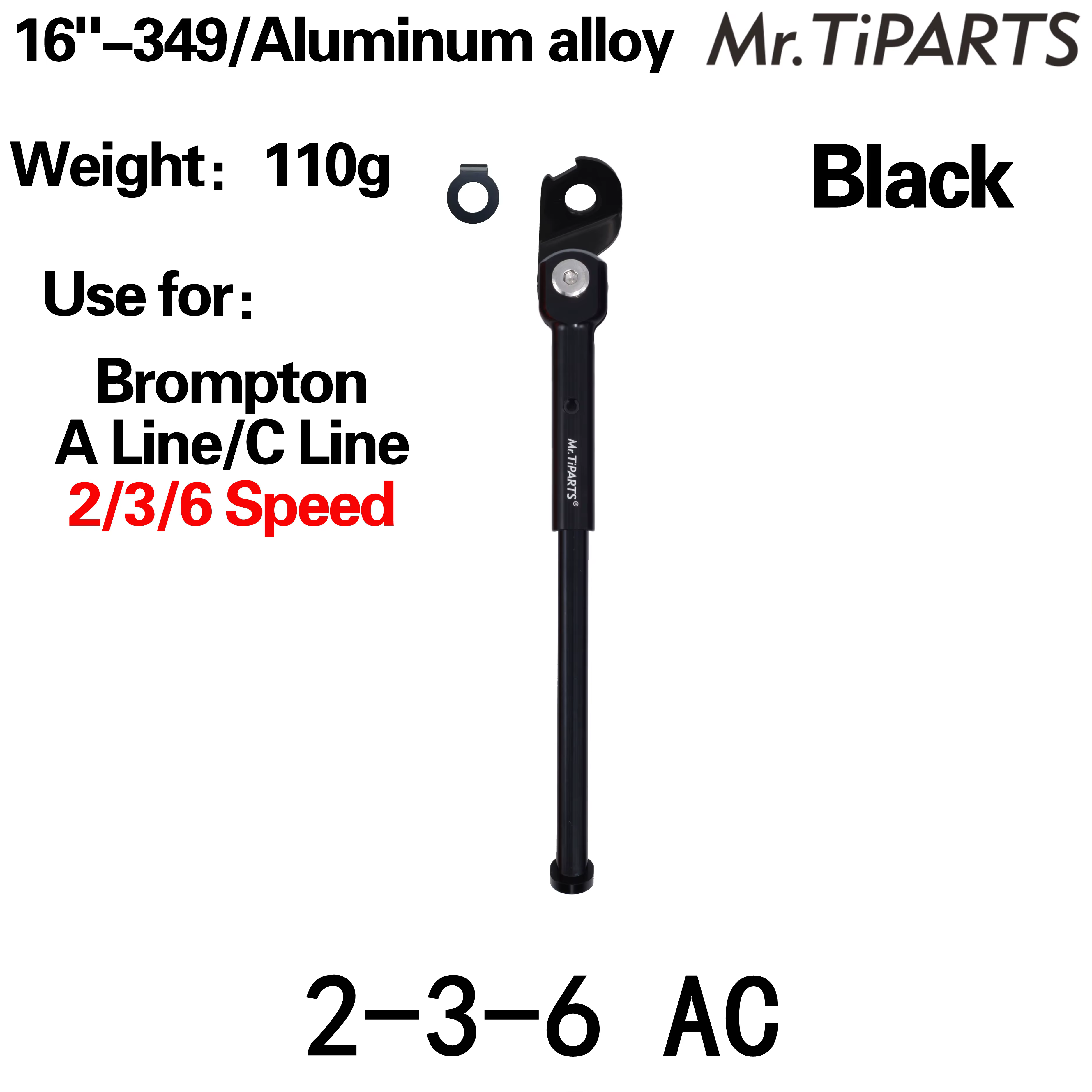 Mr.Tiparts-Support de 16 pouces en alliage d'aluminium, pour Bromsilice Bike C Line A Line