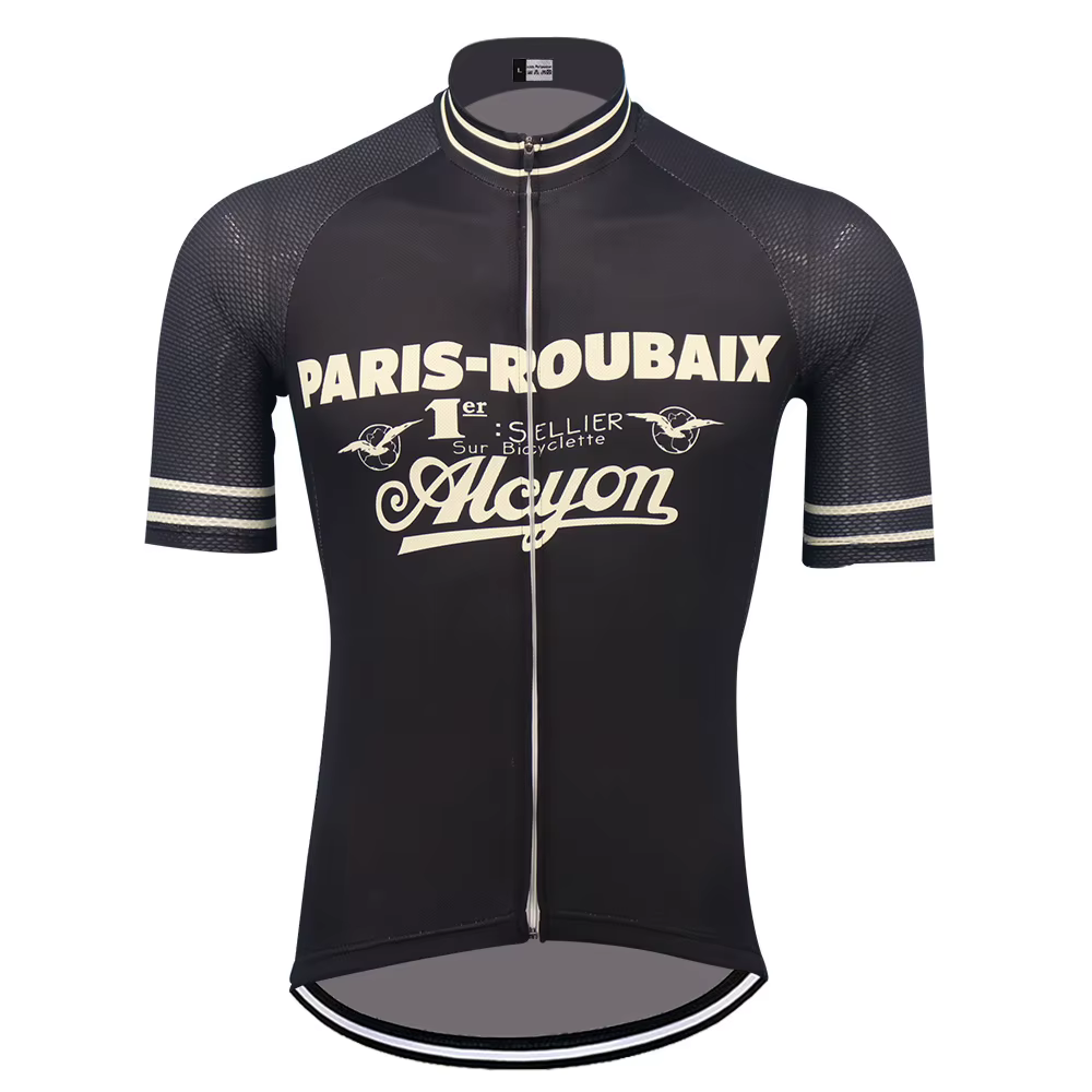 Maillot de cyclisme classique pour hommes, manches courtes, rétro, vêtements de vélo, été, respirant