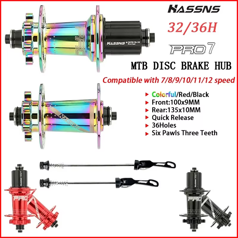 HASSNS Cube Pro 7 Cube Arc 32 36 trous vtt roulement vélo moyeu arrière dégagement rapide 32H 36H qu