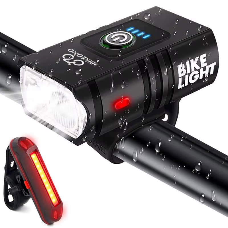 Lumière de vélo USB Rechargeable vtt lampe avant phare lampe de poche éclairage de vélo lampe de poc