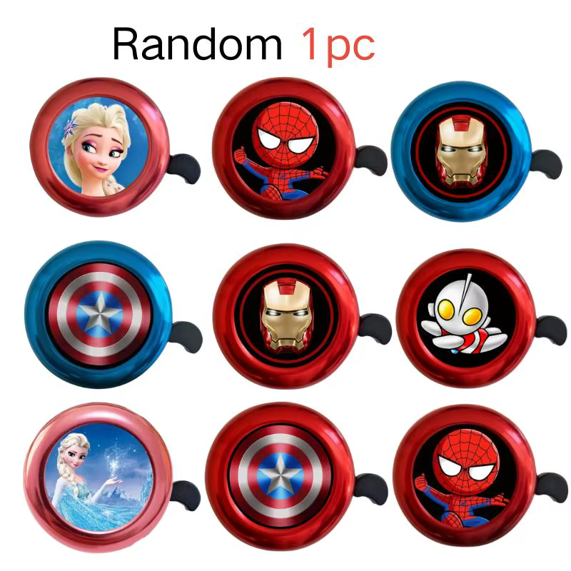 Sonnette de vélo Marvel Spider-Man, sonnette de sécurité pour VTT, alarme d'avertissement, sonnette 