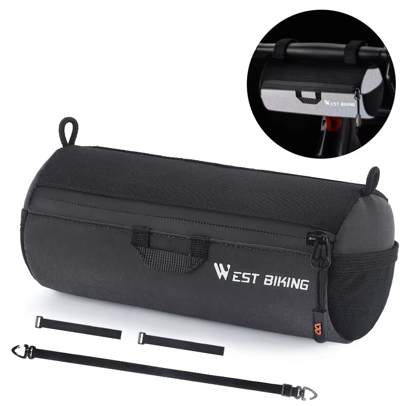 WEST BIKING-Sac de guidon de vélo portable avec bande élastique, sacs à outils avant, lancer lancé, 