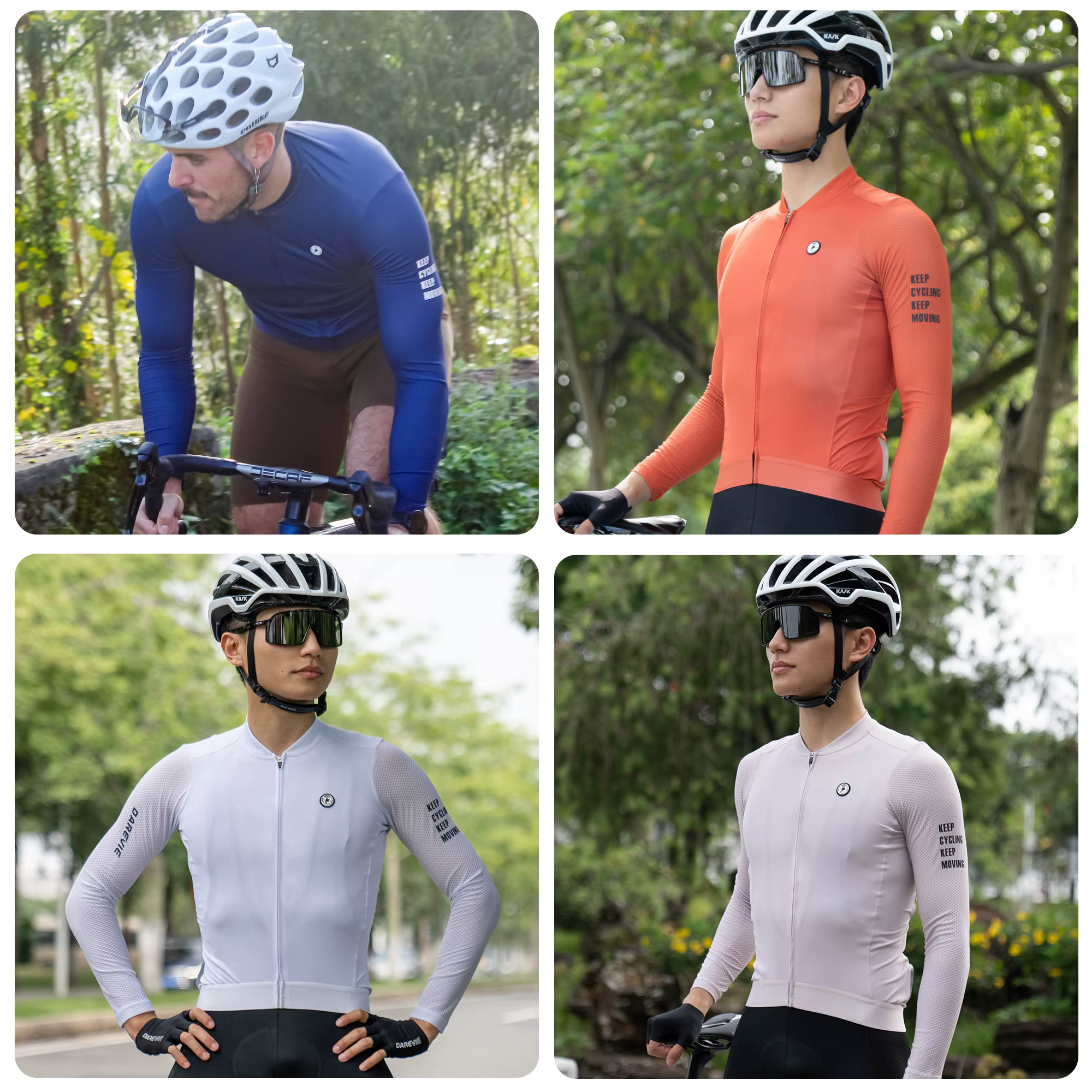 DAREVIE Maillot de cyclisme respirant à manches longues pour hommes et femmes, maille à bulles 3D, p