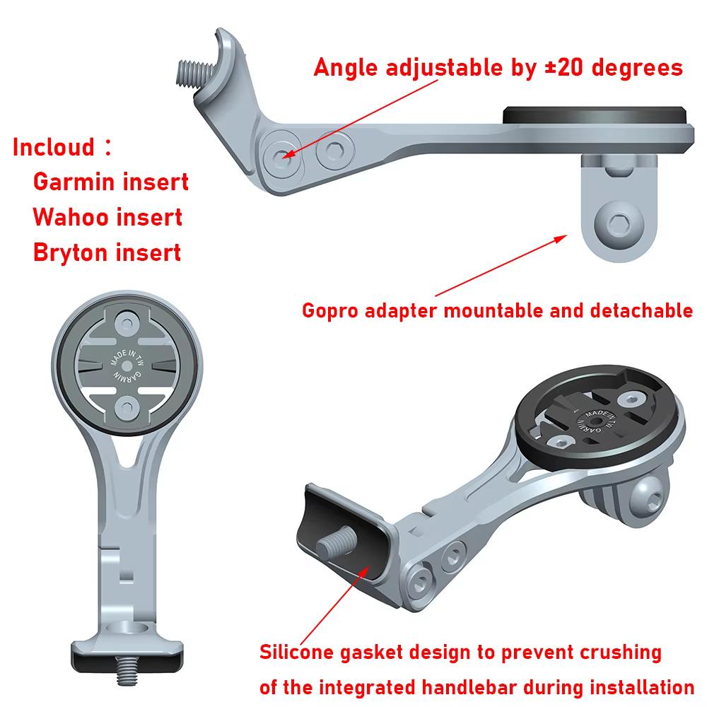Guidon intégré Madone pour appareil photo GoPro, support de montage rapide, lumière de sauna, ChlorM