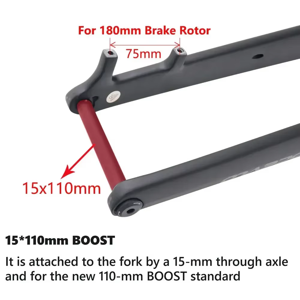 Kocevlo accessoires de vélo, fourche de VTT en Fiber de carbone 29er, axe de baril Boost 15*110mm, r