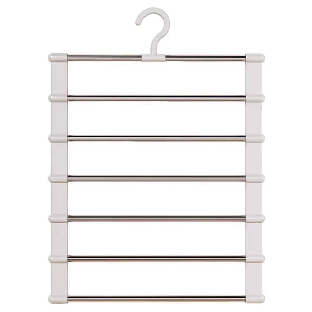 Cintre à pantalon pliable, multi-niveaux, clips antidérapants, organisateur de placard gain de place