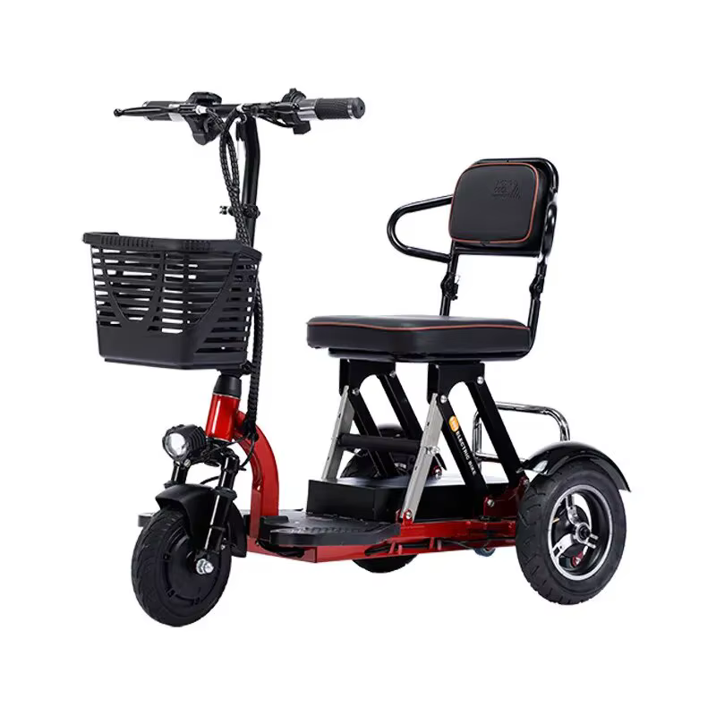 Trottinette de mobilité pliante légère à 3 roues de 10 pouces pour personnes âgées, Tricycle électri