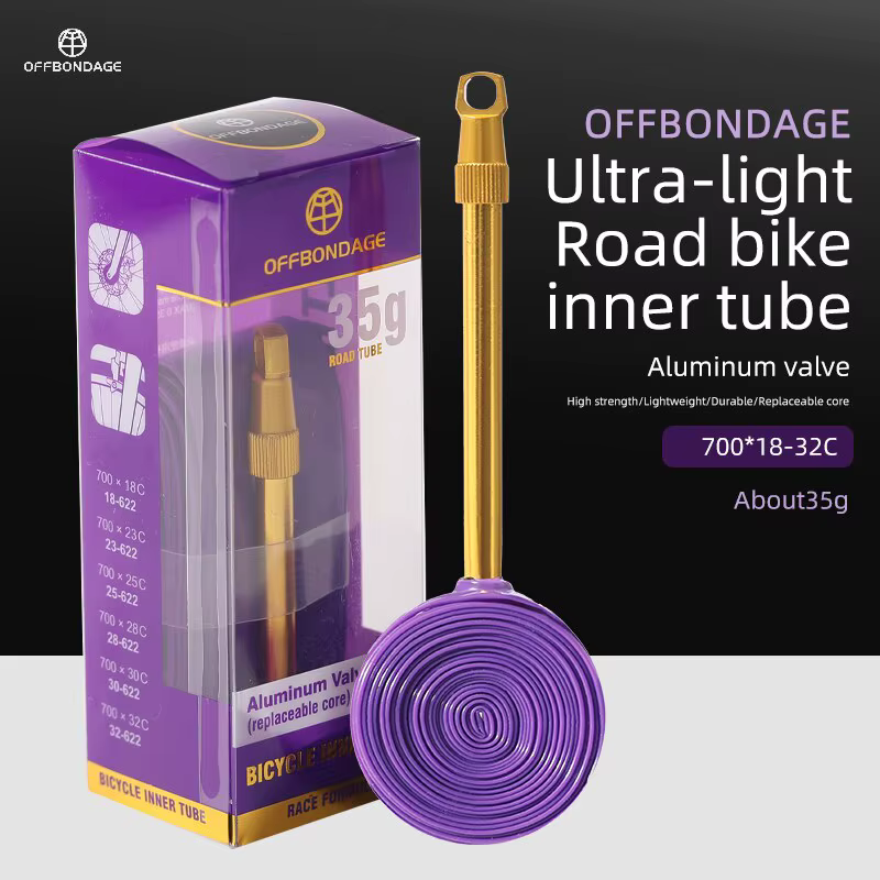 OFFBONDAGE-Chambre à air pour vélo de route ultralégère, tube en aluminium, 2 pièces, 60, 80mm de lo
