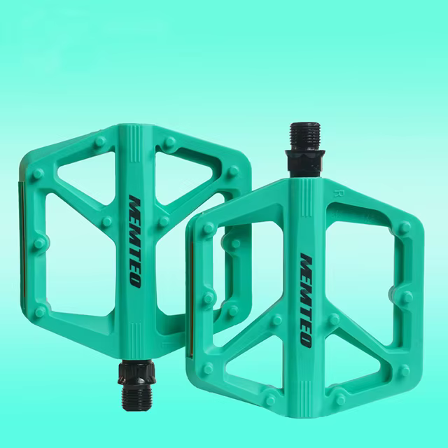 Pédale de vélo économique ultralégère à double roulement DU, matériau en nylon, bandes réfléchissant
