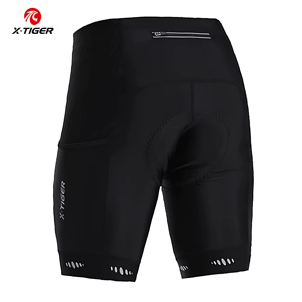 X-TIGER Hommes Cyclisme Shorts avec Poche Arrière 5D Gel Rembourré Vélo Shorts pour Hommes Montagne 