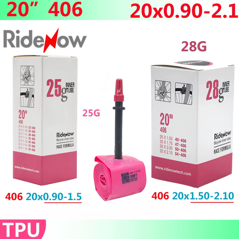 RideNow TPU chambre à air de vélo LIGHTWEIGHT 20 "406 20x0.90 1-1/8 1-1/4 1.35 1-3/8 1.5 1.75 1.9 2.