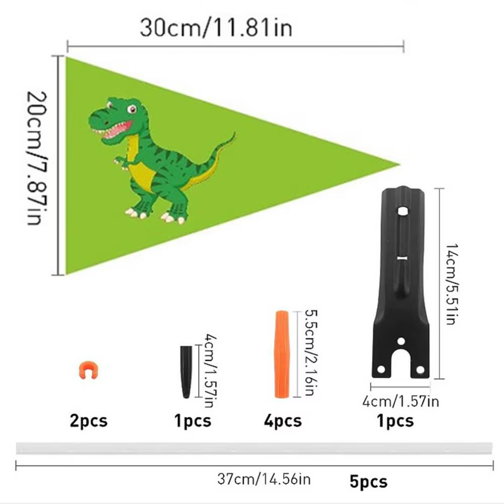 Drapeau de vélo étanche pour enfants, drapeaux de sécurité avec mât, hauteur réglable, drapeau de re