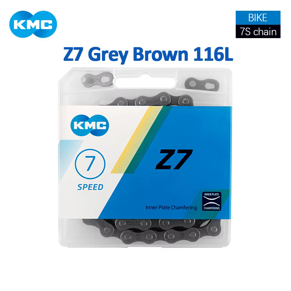 KMC Z7 Gris Marron 116L 7/14/21Vitesse ​ ​ Chaîne de vélo 1/2 "x3/32" 1x7S 2x7S 3x7S dériers chaîne 