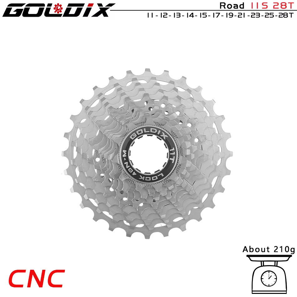 GOLDIX – Cassette de vélo de route CNC ultralégère, 11/12 vitesses k7 11S 12S 28T/32T/34T/36T, pigno