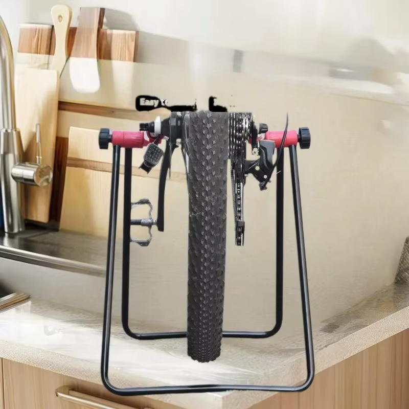 Support de stationnement vertical triangulaire pour vélo, support de réparation en U pour vélo de ro