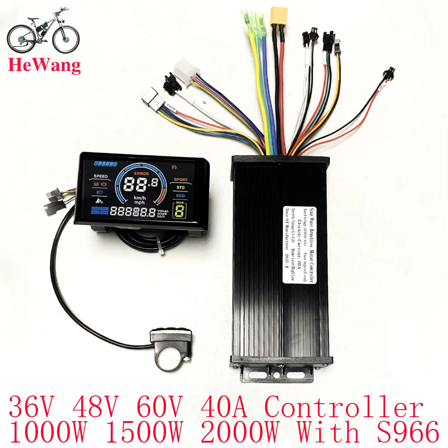 Contrôleur d'onde sinusoïdale de moteur sans balais de vélo électrique 36V 48V 60V 40A 1000W 1500W 2