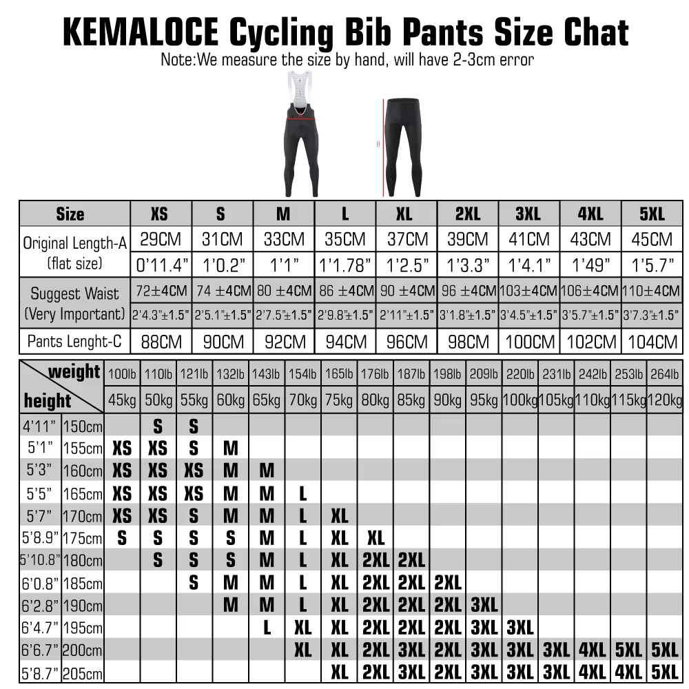 KEMALOCE-Pantalon à bretelles de cyclisme pour homme avec poches latérales, pantalon de vélo long no
