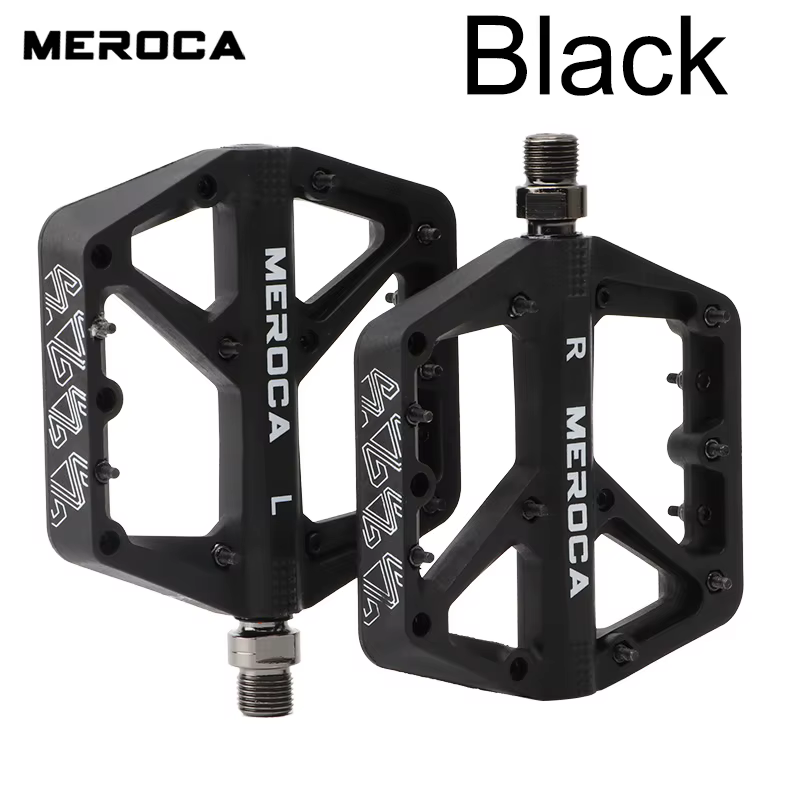 Pédales de vélo en nylon MEROCA, pédales de plateforme pour VTT et vélo de route, roulement antidéra