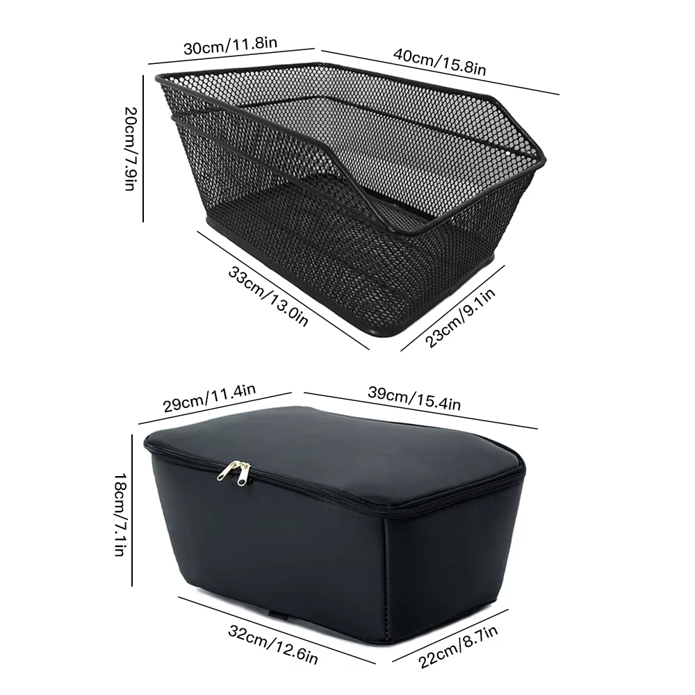 Panier de vélo panier de vélo grande capacité résistant à haute charge panier de vélo arrière en mét