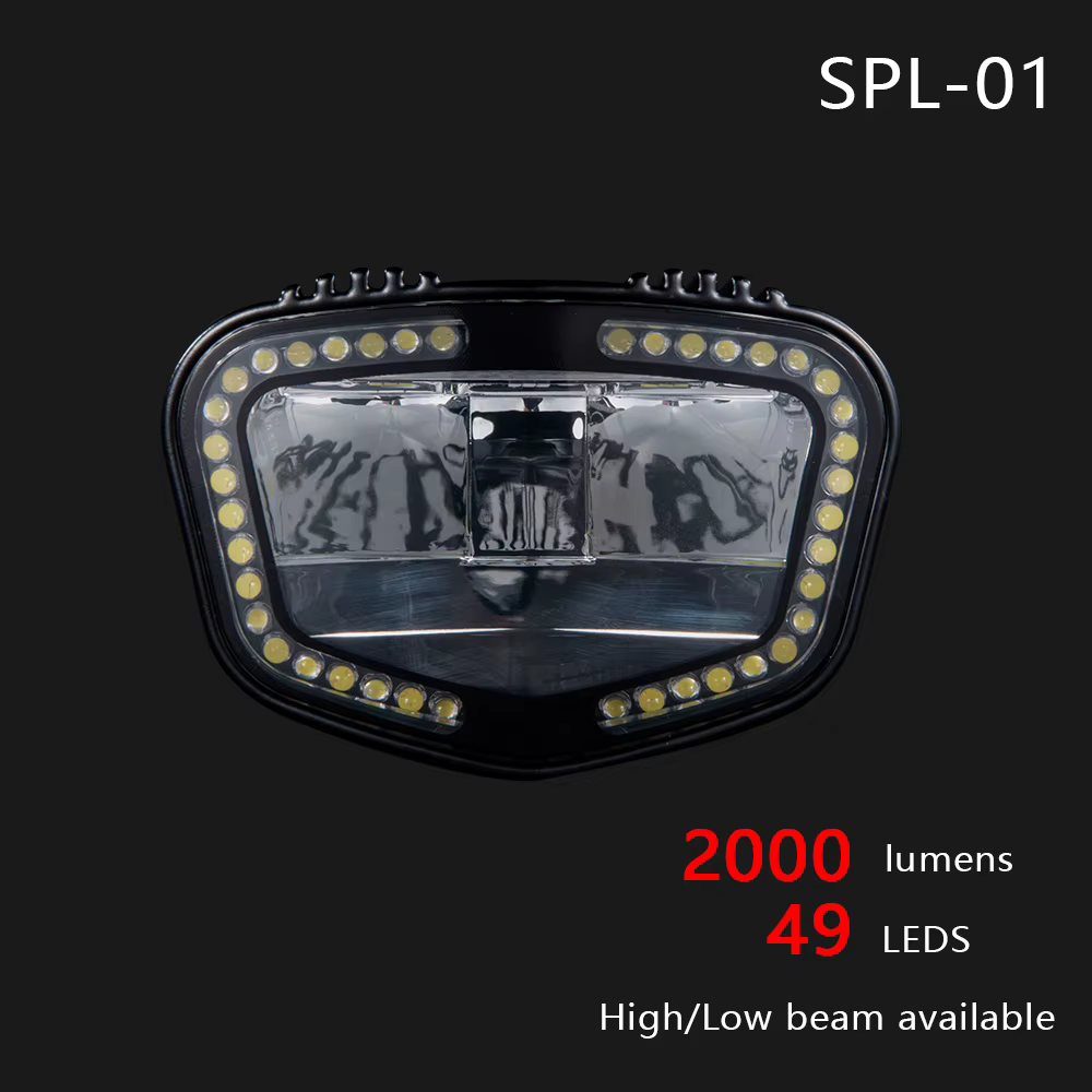 LINKBEST-enquêter avant de vélo électrique, 2000 lumens, 49 LED, 62 haute puissance, éclairage de sa