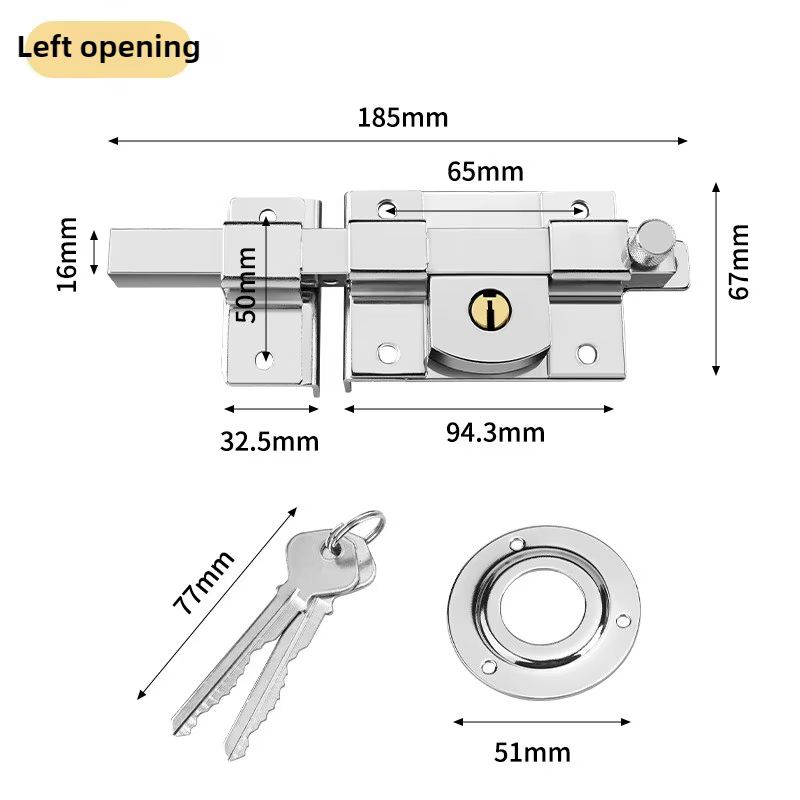 Porte de clôture renforcée, Clé croisée, Serrure extérieure de style ancien, Porte antivol, Porte en