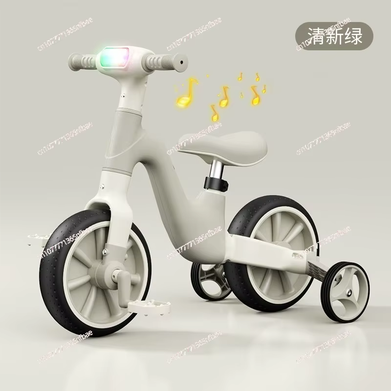 Tricycle multifonctionnel pour enfants, draisienne avec musique et lumière, trotteur bébé, vélo à po