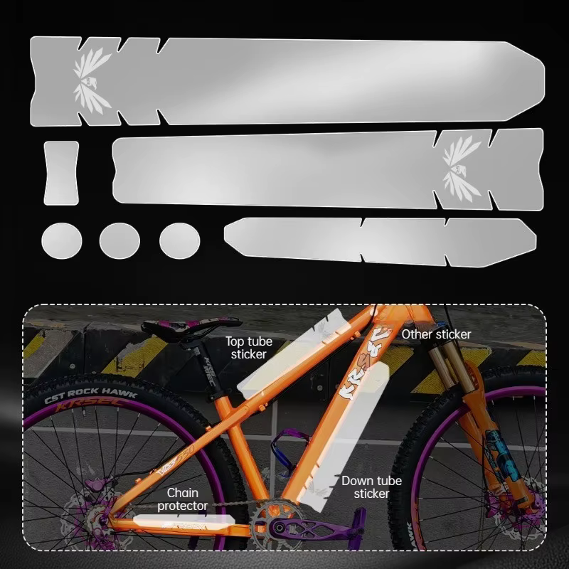 Film de Protection pour cadre de vélo de montagne, ruban de Protection Invisible en PVC Transparent 
