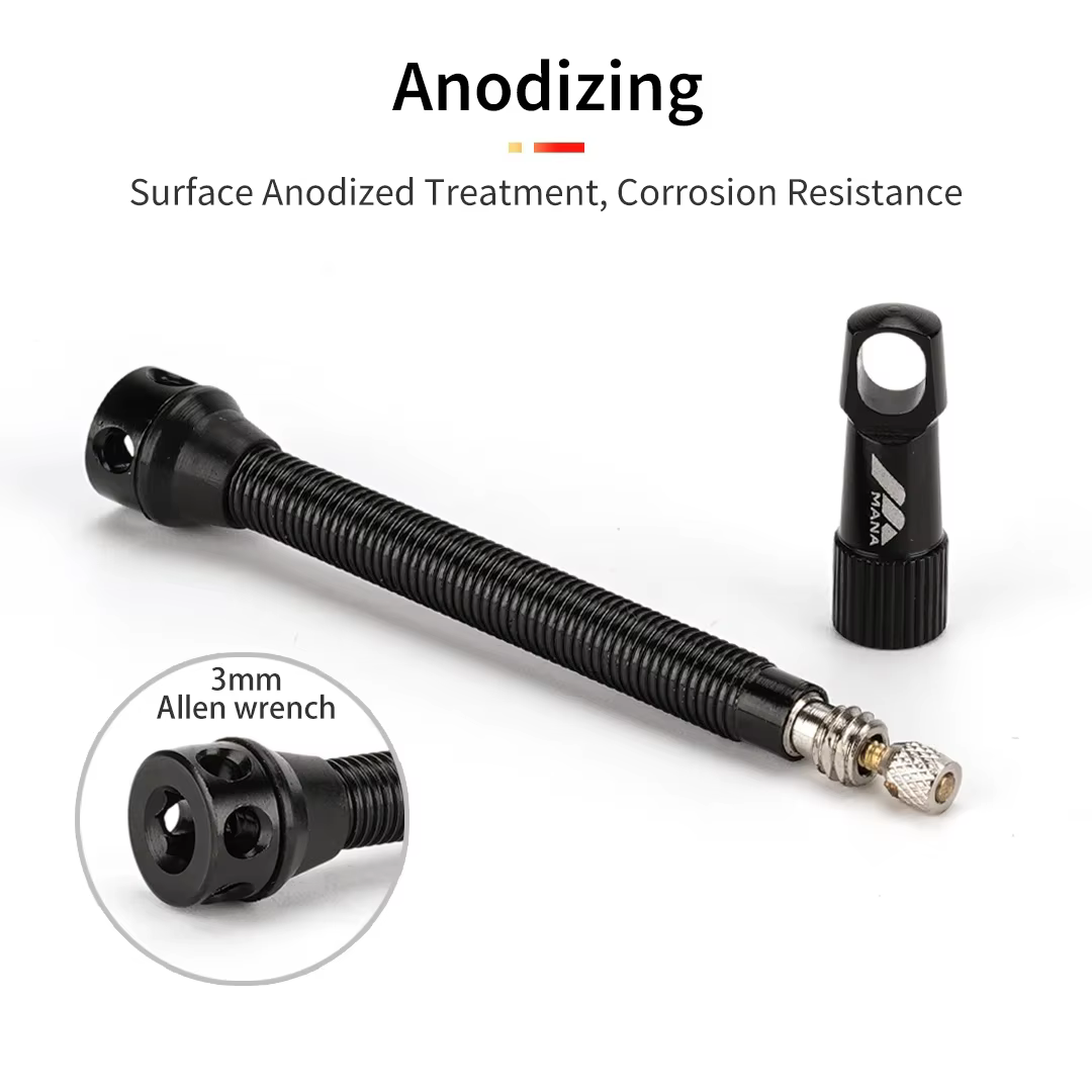 MANA 1 paire de Valve Presta de vélo 40/53/63/78/100mm 7075 en alliage d'aluminium pour route sans c