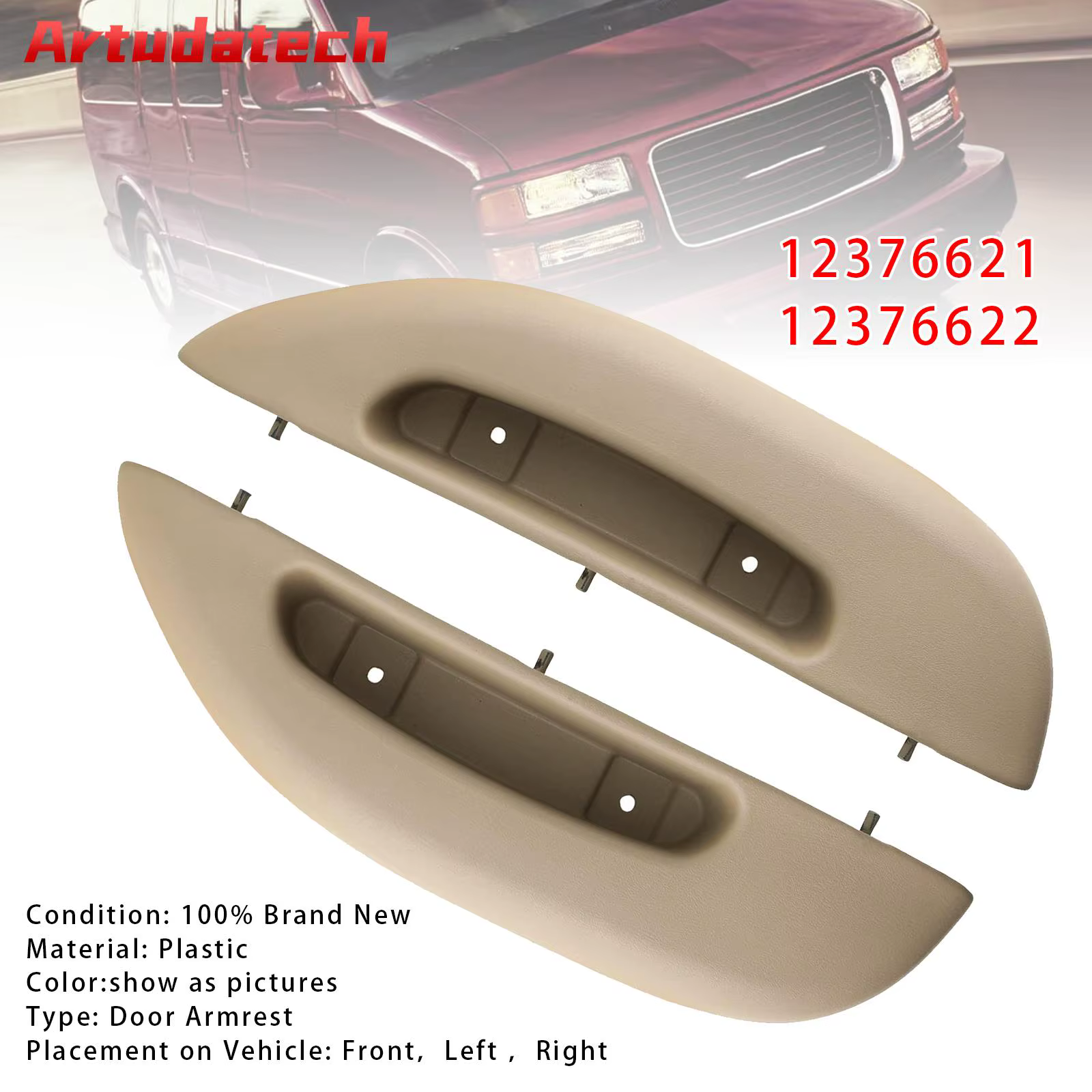Artudatech – couvercle de poignée de porte, 2 pièces, pour Chevy GMC Savana Van 1996 1997 1998 1999 