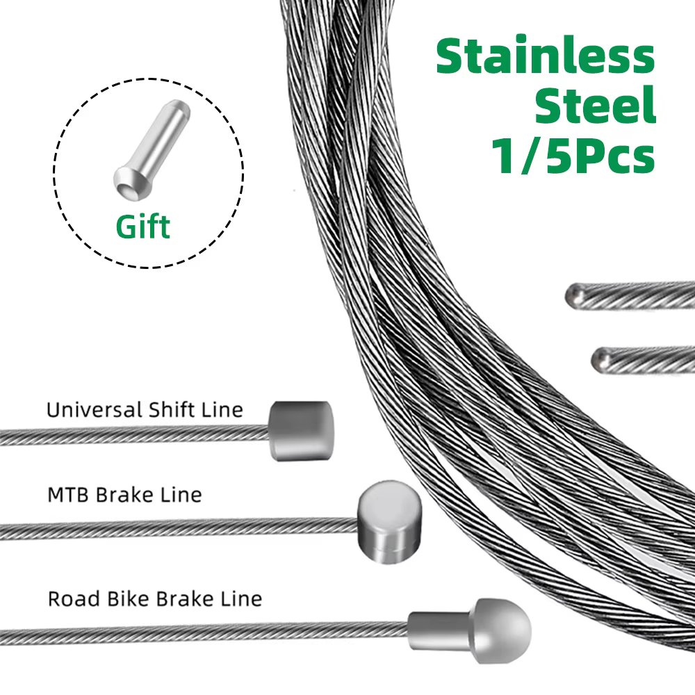 1 / 5pcs dérailleur de vélo frein de changement de vitesse câble intérieur en acier inoxydable, vélo