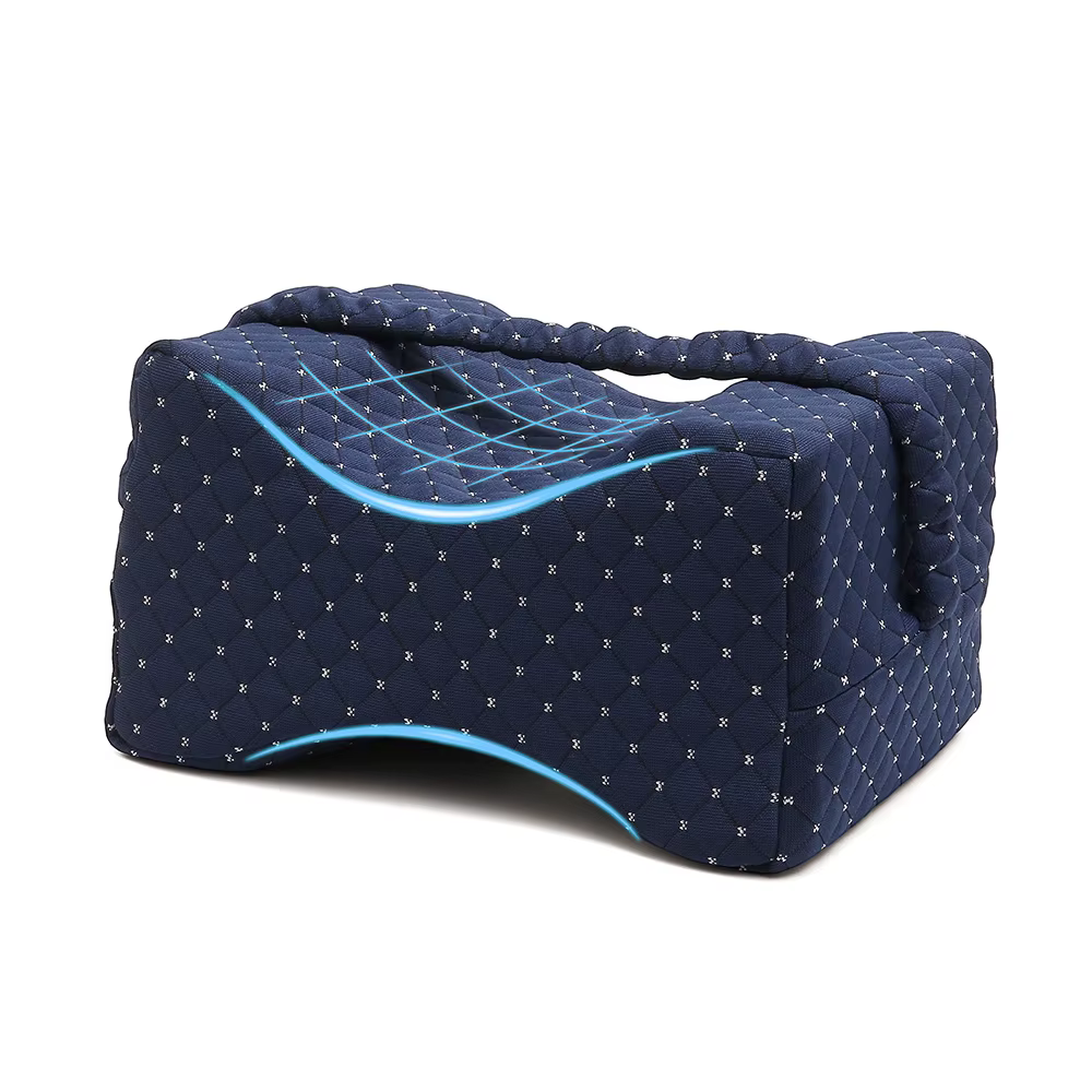 Oreiller pour dormeurs latéraux avec sangles, oreiller pour jambes et genoux en mousse à mémoire de 
