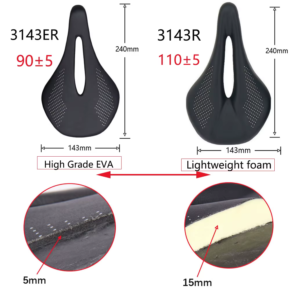 Nouveau selle de vélo en carbone EVA 89g selle ultralégère confortable selle vtt 7x7mm vélo de cours