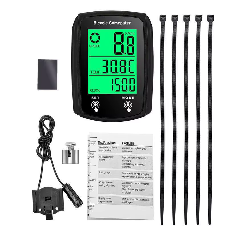 Ordinateur de vélo compteur de vitesse filaire odomètre chronomètre compteur de vitesse montre vélo