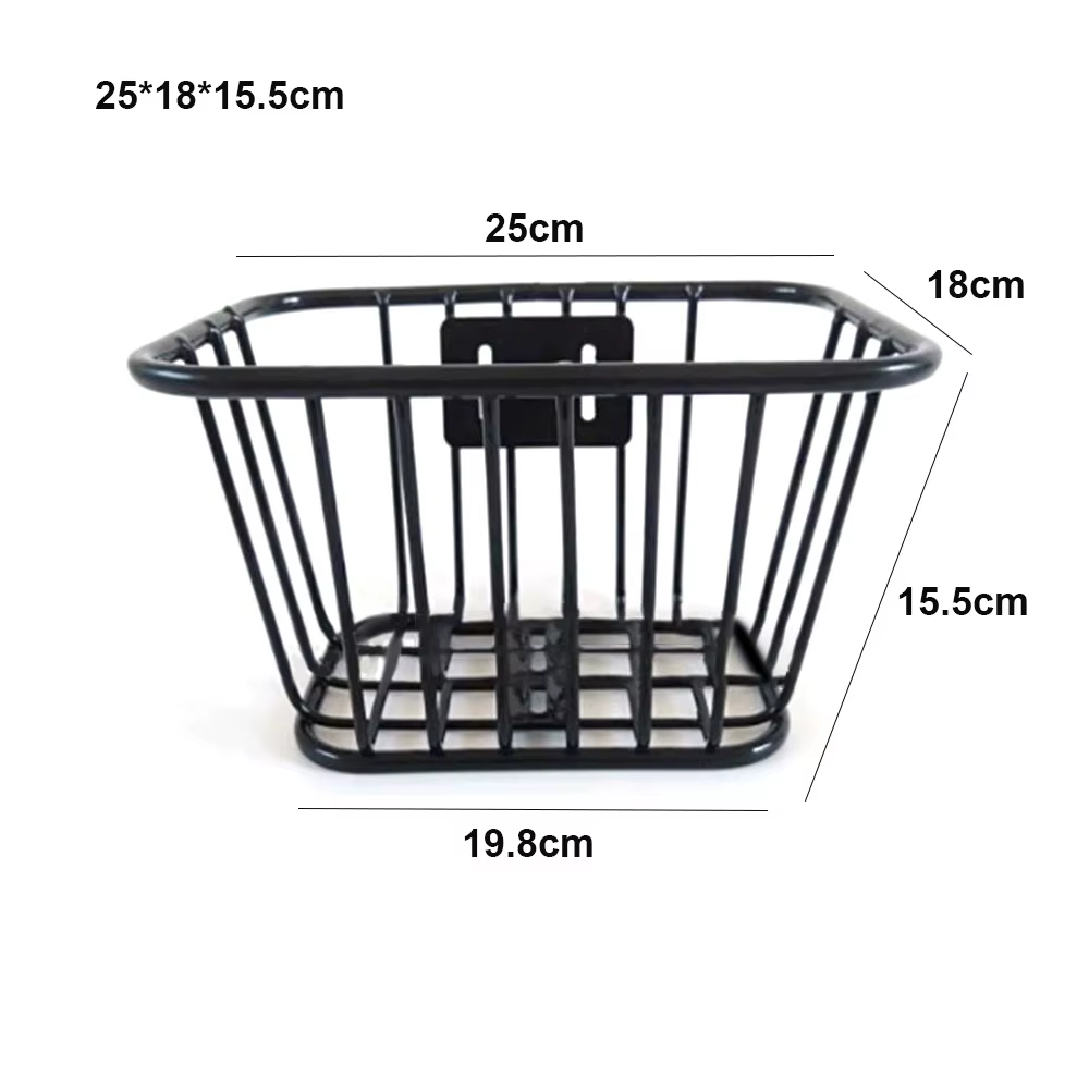 Panier arrière de vélo facile à installer, en métal, fixe, durable, pour VTT, réglable, noir/argent
