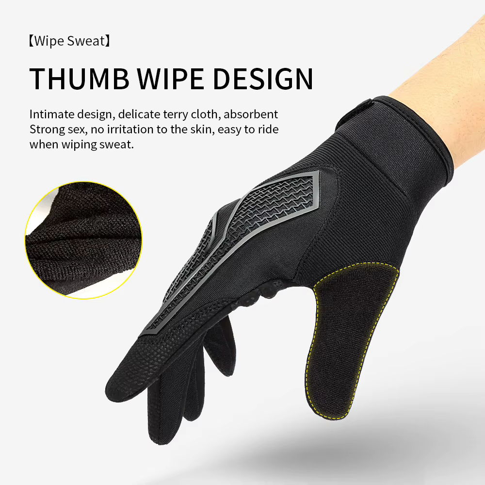 Gants de cyclisme antidérapants à doigts longs, absorbant les chocs, pour hommes, protection solaire