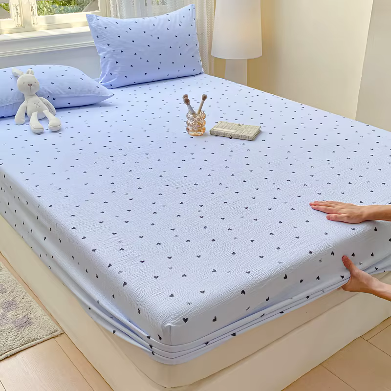 Drap-housse en pur coton double fil, doux et confortable, imprimé floral, protège-matelas de qualité
