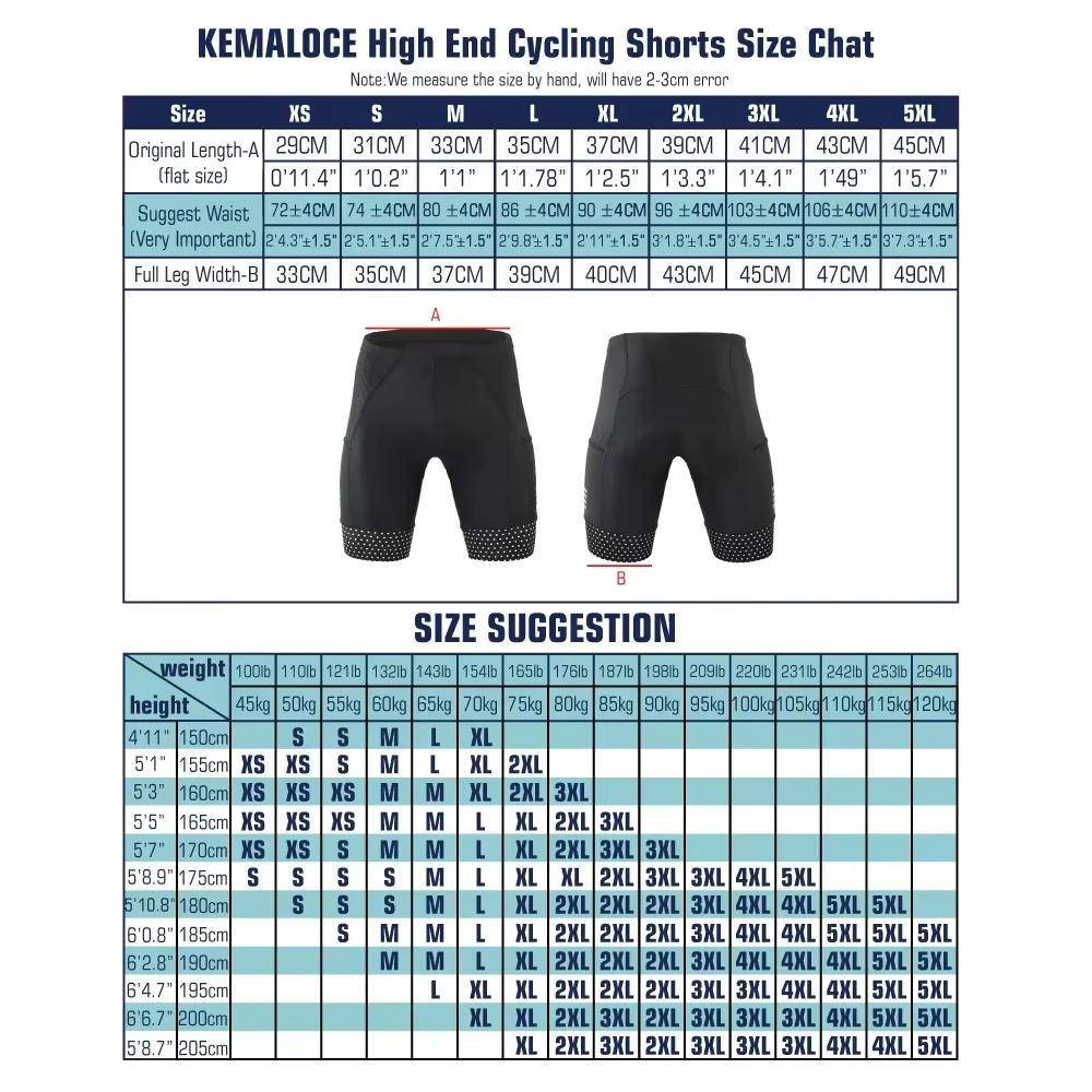 KEMALOCE short de cyclisme hommes blanc noir & gris & rouge Gel Pad été vélo Shorts course sur route