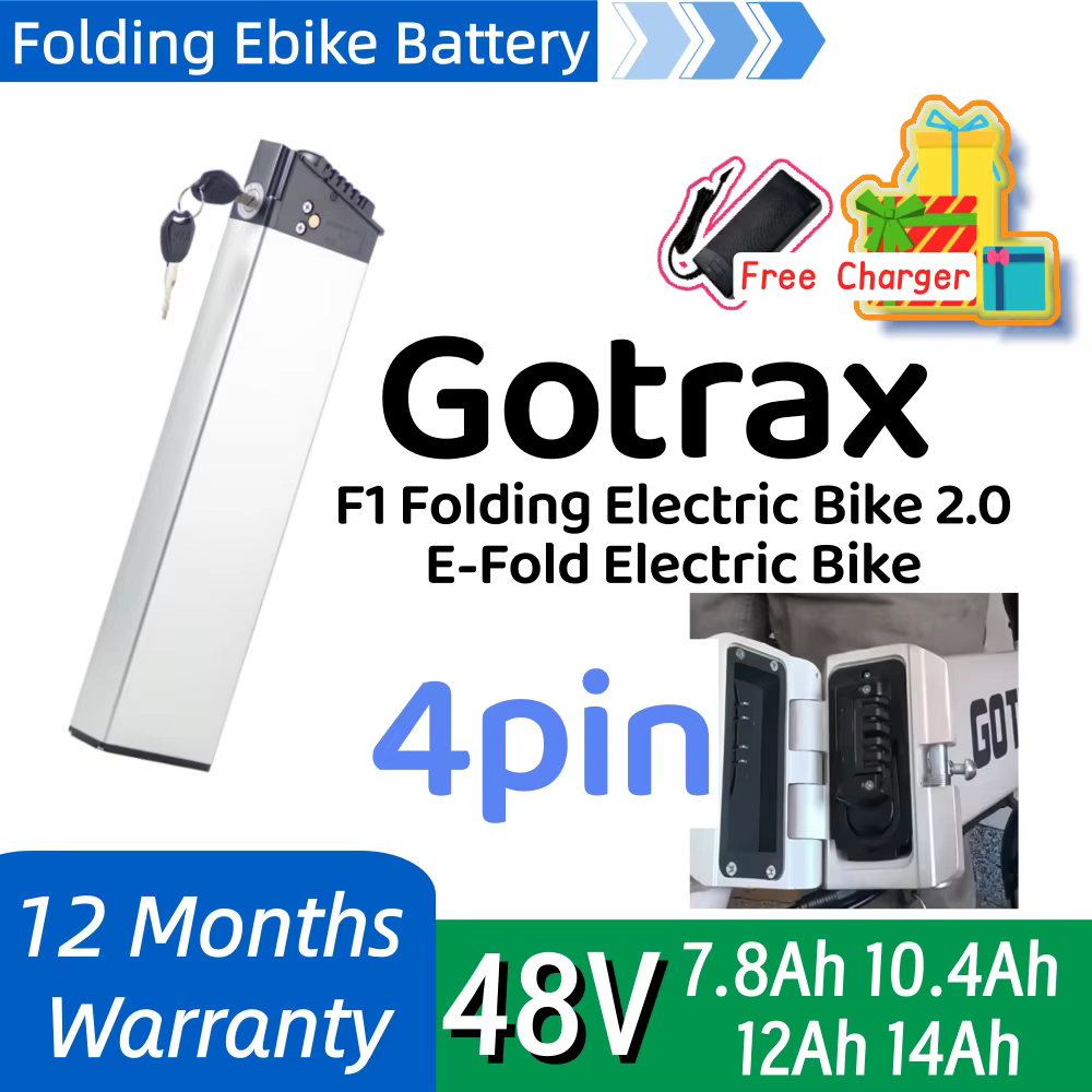 Batterie Li-ion Gotrax F1 Folding EBike 2.0 48V 10.4Ah 12Ah 14Ah 4pin ALX006 pour vélo électrique pl