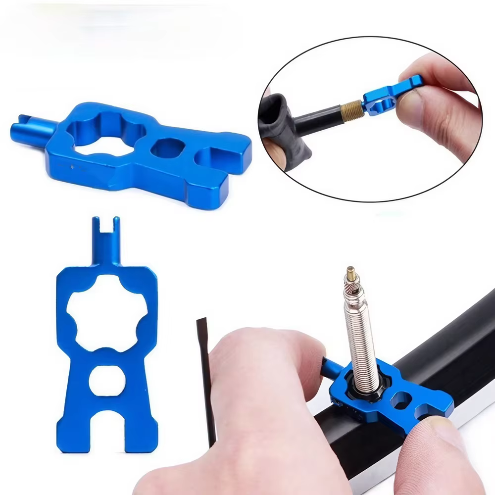 Outil de réparation de valve de vélo portable 4 en 1, clé à valve, outil de démontage et d'installat