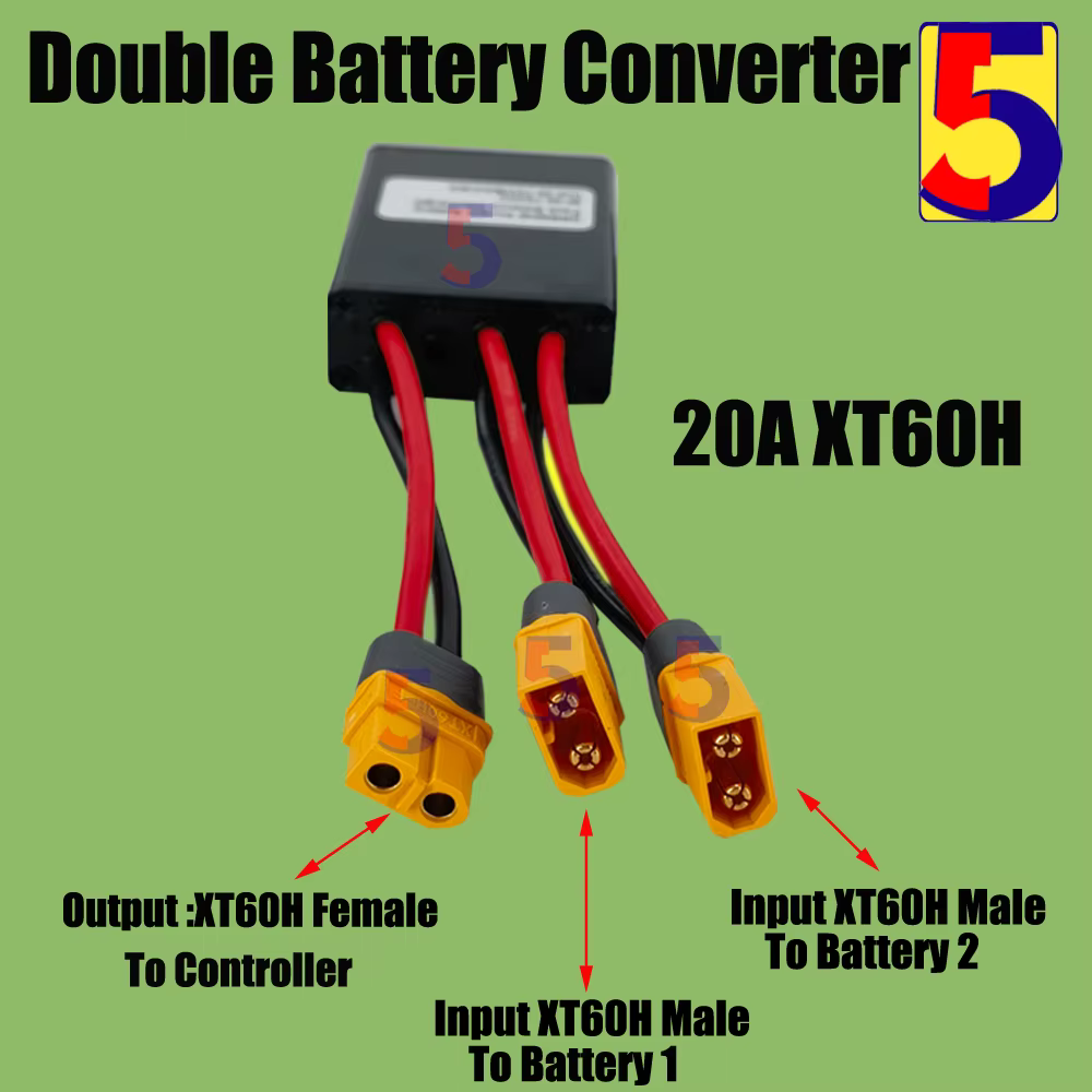 Convertisseur de décharge de batterie double pour vélo électrique, trois convertisseurs de batterie 