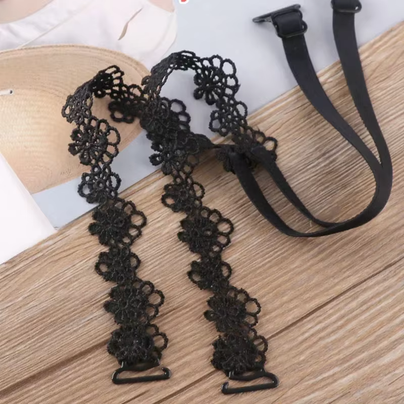 Bretelles de soutien-gorge en dentelle à fleurs, accessoires, sangle de soutien-gorge florale, antid