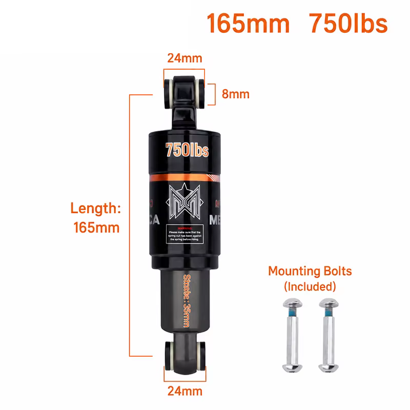 Amortisseur arrière de vélo 125/150/165/190 mm, amortisseur de scooter électrique, amortisseur à res