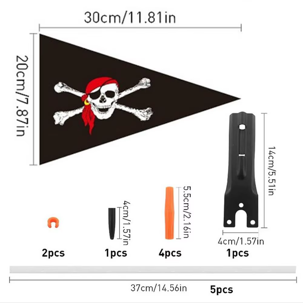Drapeau avec poteau, drapeaux de sécurité imperméables pour vélo, hauteur réglable, pour remorque de