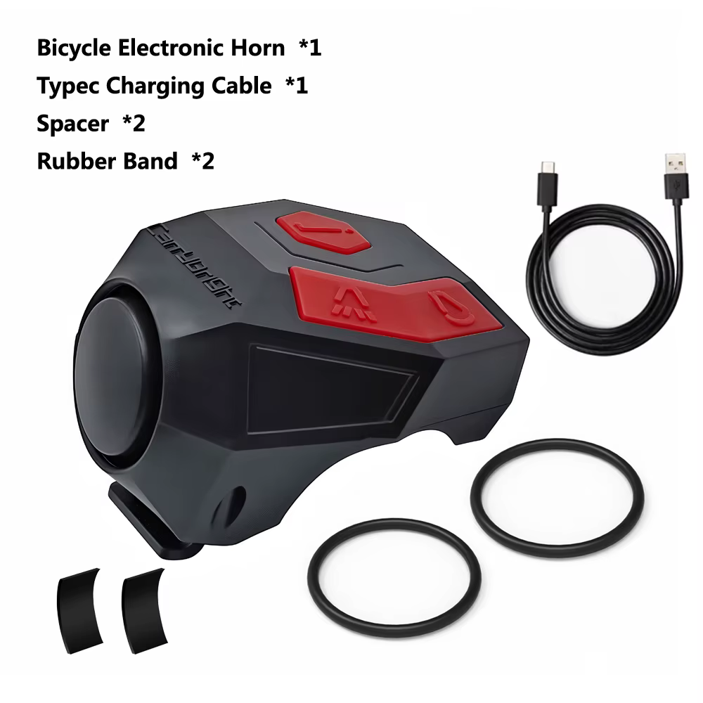 Klaxon de vélo électrique puissant 120dB, sonnette de vélo avec son d'avertissement, son d'avertisse