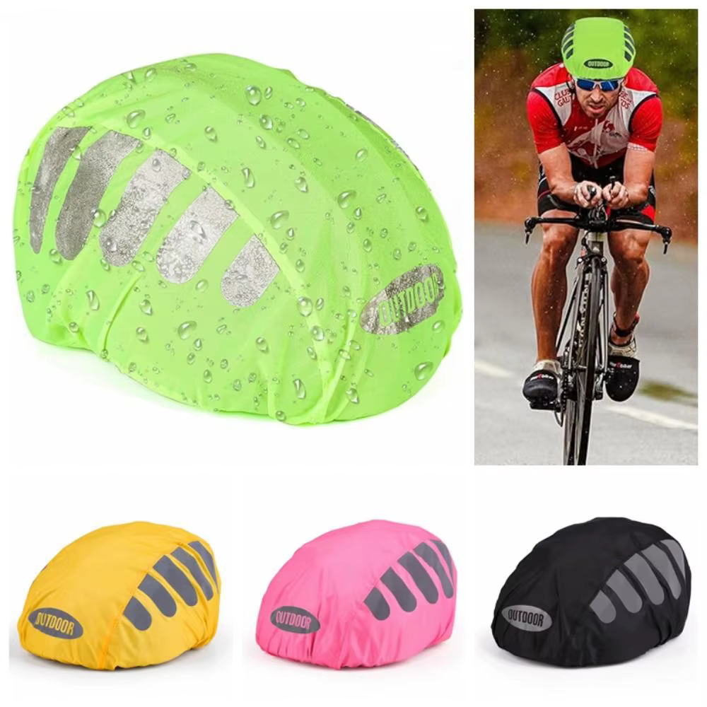 Couverture de casque de vélo à bande réfléchissante, couverture de pluie, haute visibilité, coupe-ve