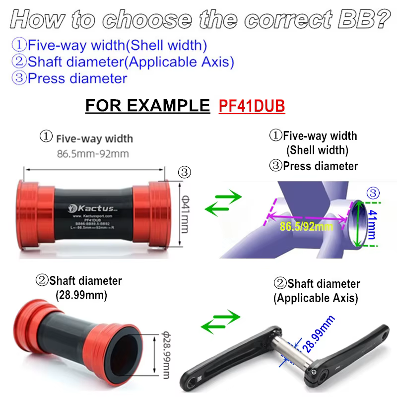 Roulement en céramique pour support inférieur BB86 BB92 PF41DUB, adapté au pédalier SRAM DUB, diamèt