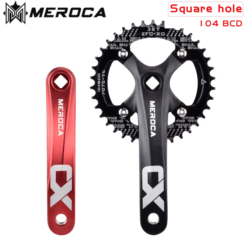 MEROCA CX trou carré vélo pédalier 104BCD alliage d'aluminium IXF trou carré VTT pédalier 170mm 32T/