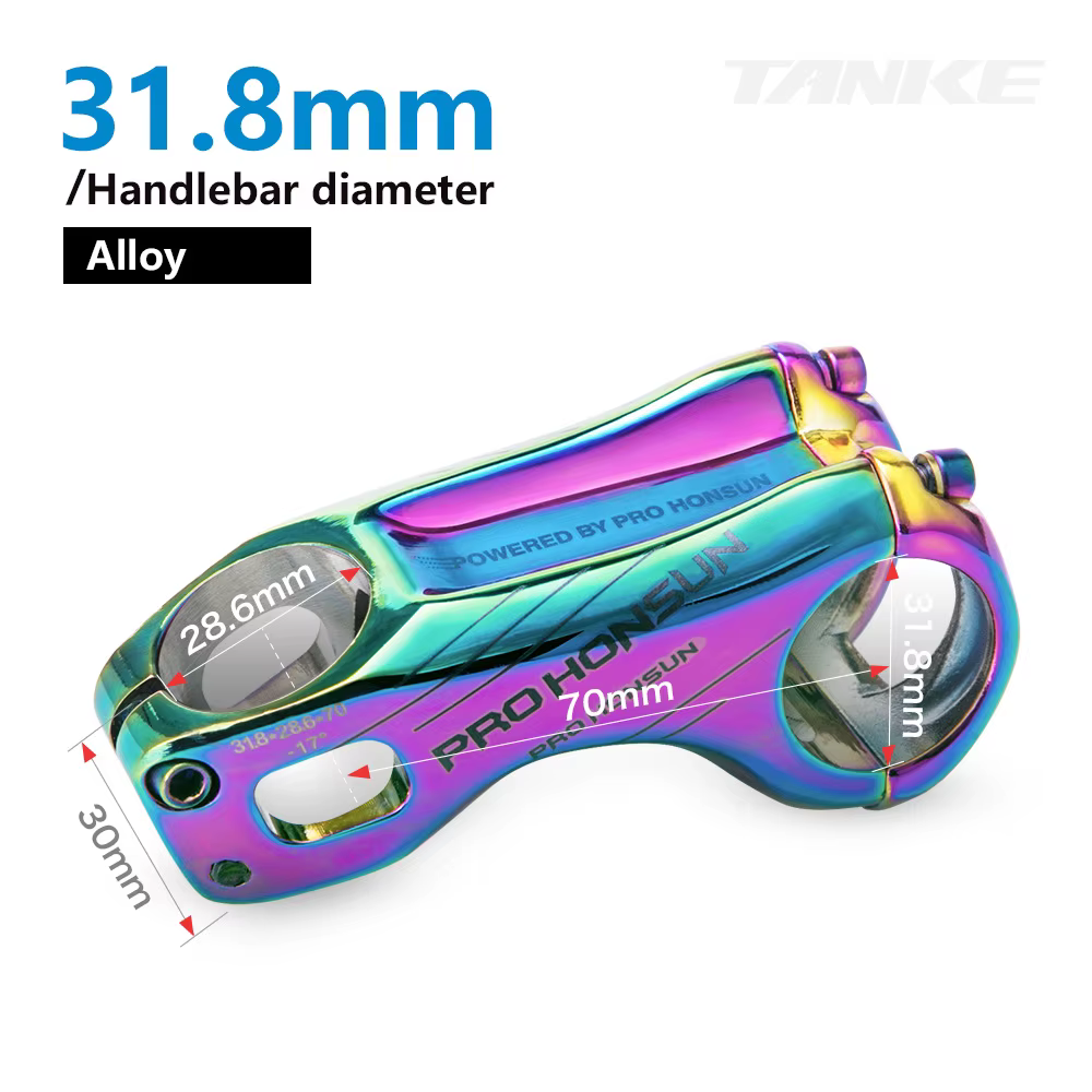 PROHONSUN Tige de vélo de montagne VTT en alliage d'aluminium CNC anodisé, angle de 17 degrés, longu